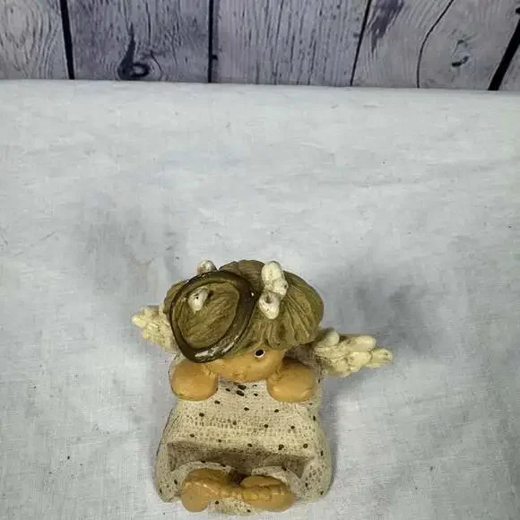 1997 Zondervan Girl Angel Business Card Holder Desktop Decoration Figurine - Picture 3 of 6